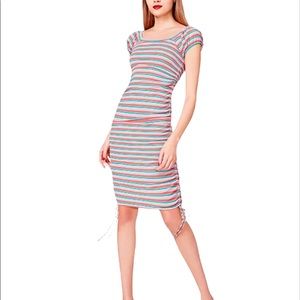 NWT Betsey Johnson Striped Ribbed Bodycon Dress Size Small
